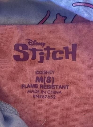 Disney Stitch Pajama Set Size M(8) Blue Pink Short Sleeve Shorts 2