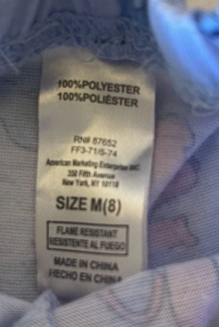 Disney Stitch Pajama Set Size M(8) Blue Pink Short Sleeve Shorts 3