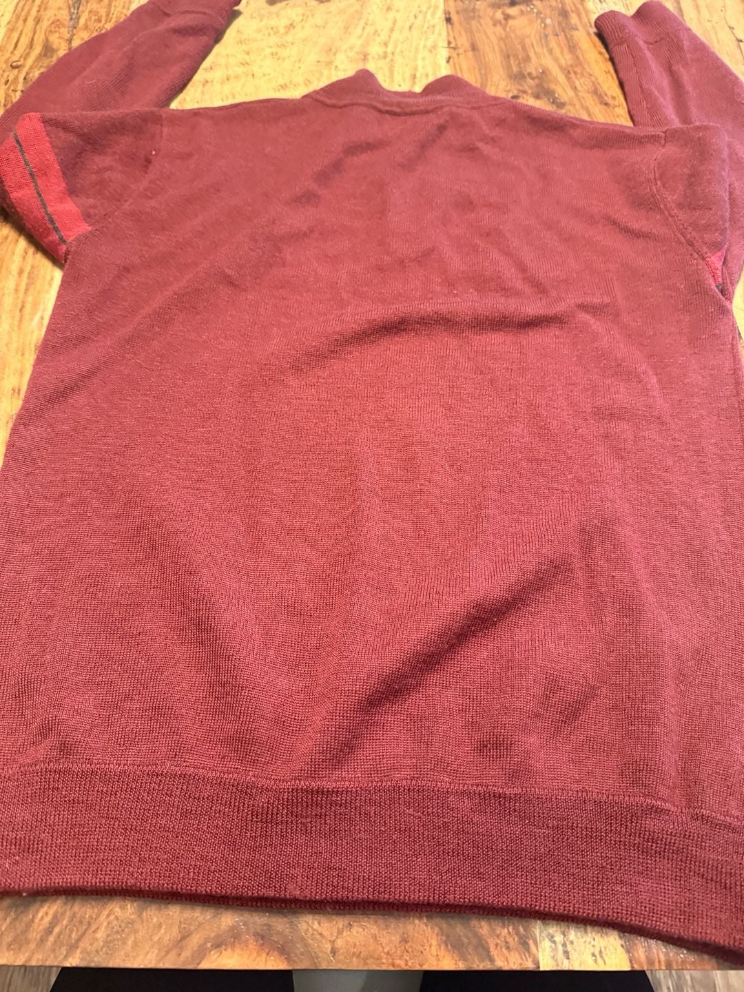 Patagonia Quarter Zip Wool Sweater Size S Burgundy Red Striped Knit 5