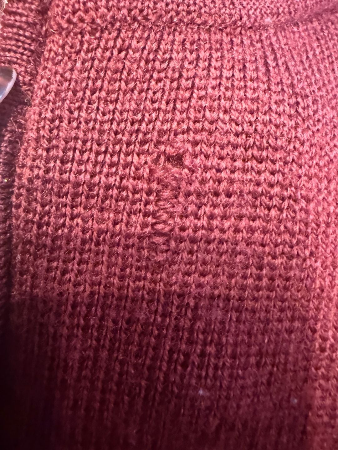 Patagonia Quarter Zip Wool Sweater Size S Burgundy Red Striped Knit 8