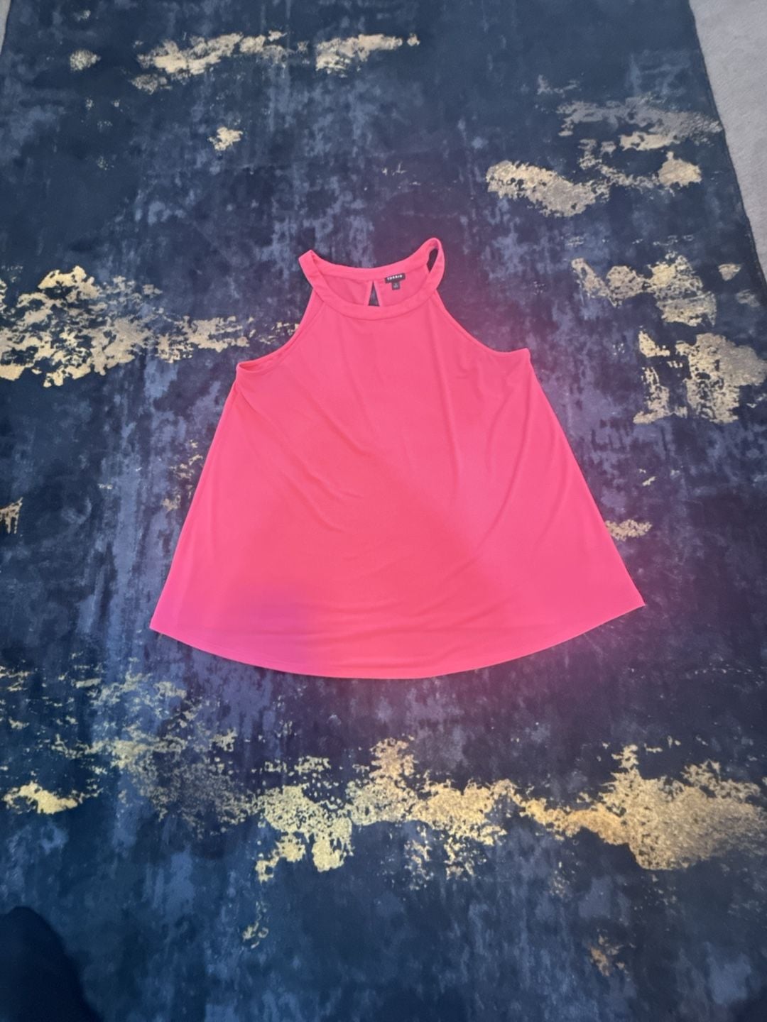 Torrid Halter Tank Top Size 1 Pink Mock Neck 2