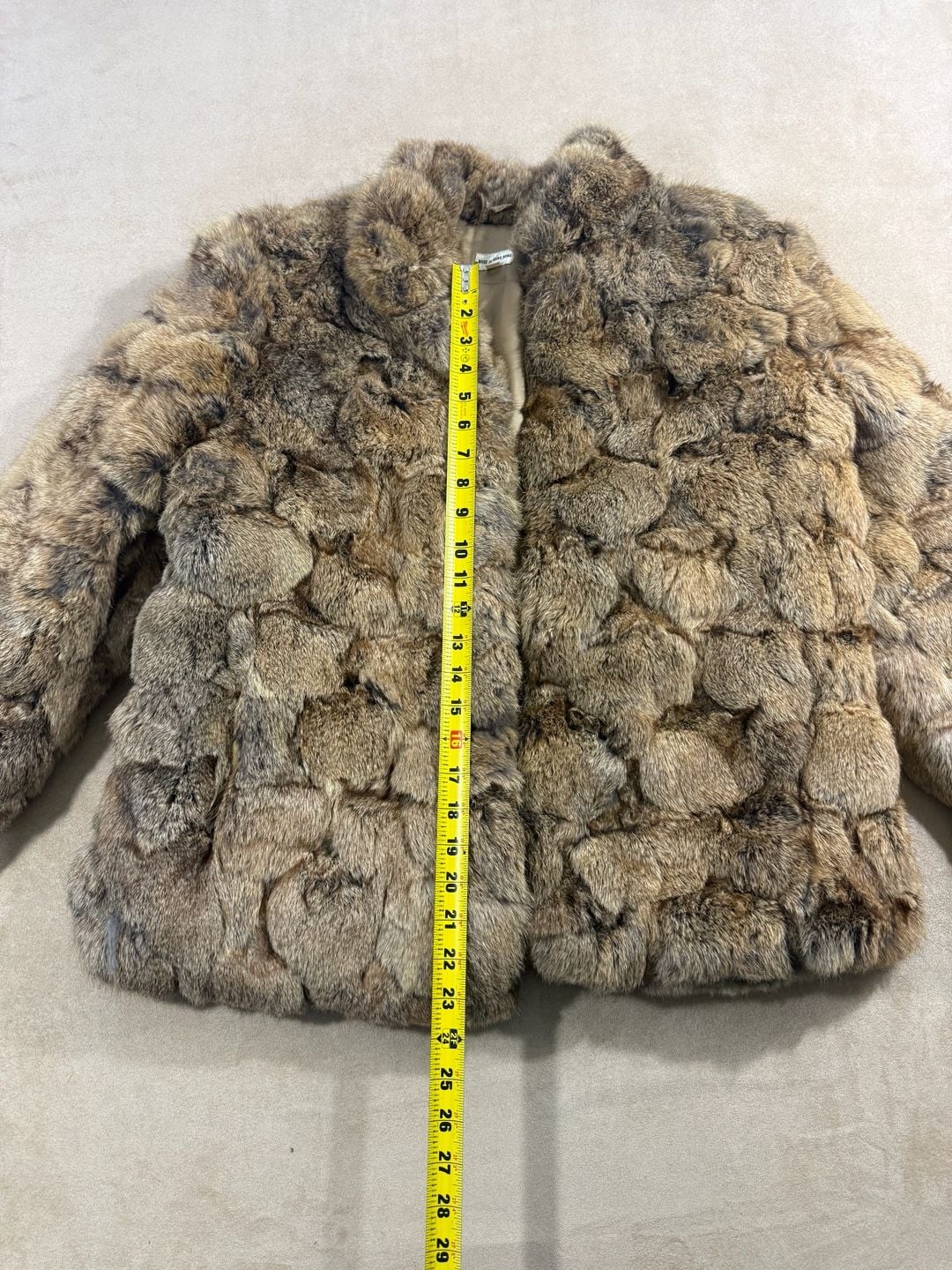 Vintage Rabbit Fur Coat Brown Patchwork 8