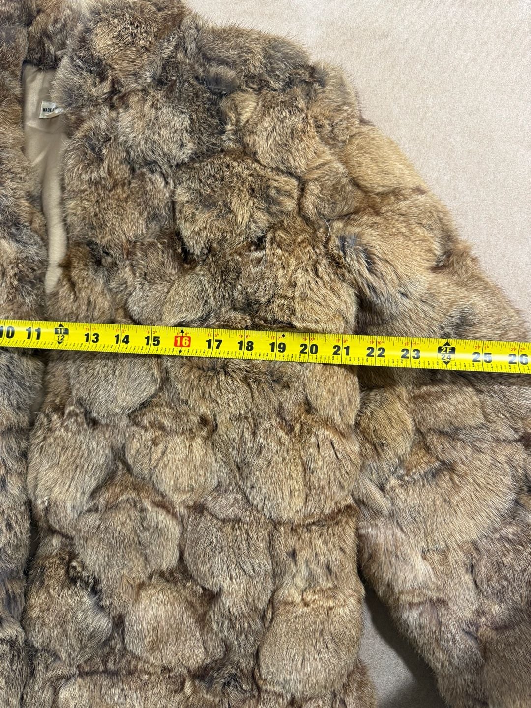 Vintage Rabbit Fur Coat Brown Patchwork 9