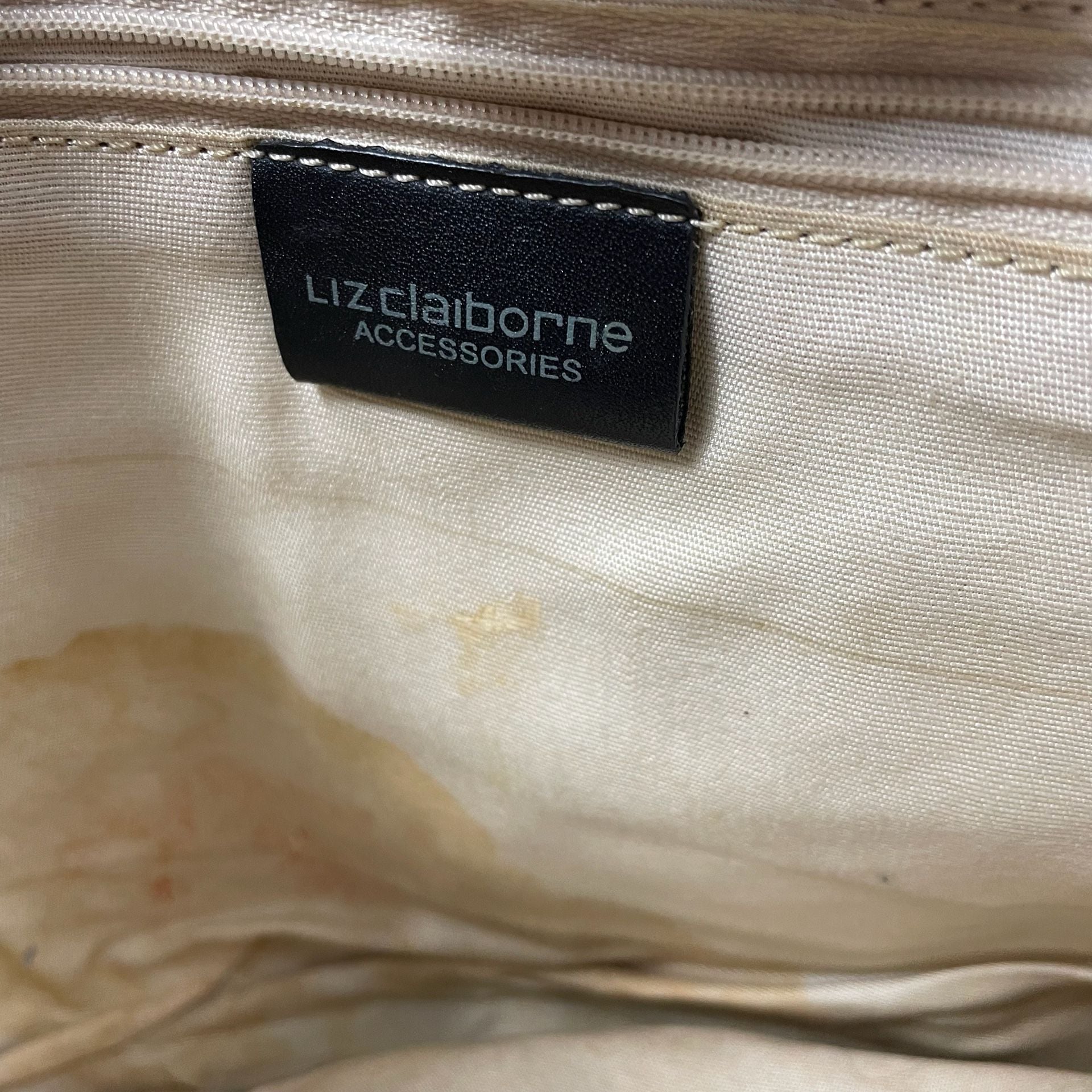 Liz Claiborne Black Croc Embossed Shoulder Tote Bag 10