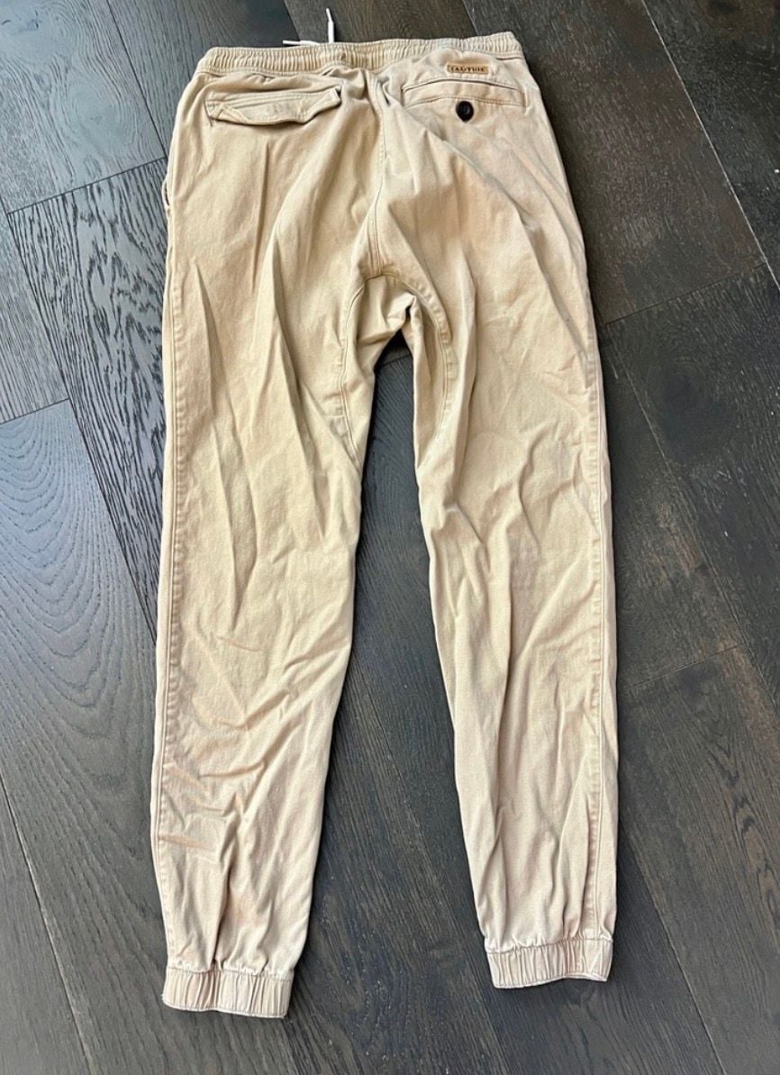 Caliville Chino Joggers Size M Khaki Drawstring Pants 3