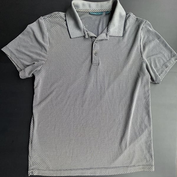 Perry Ellis Polo Shirt Size M Blue Geometric