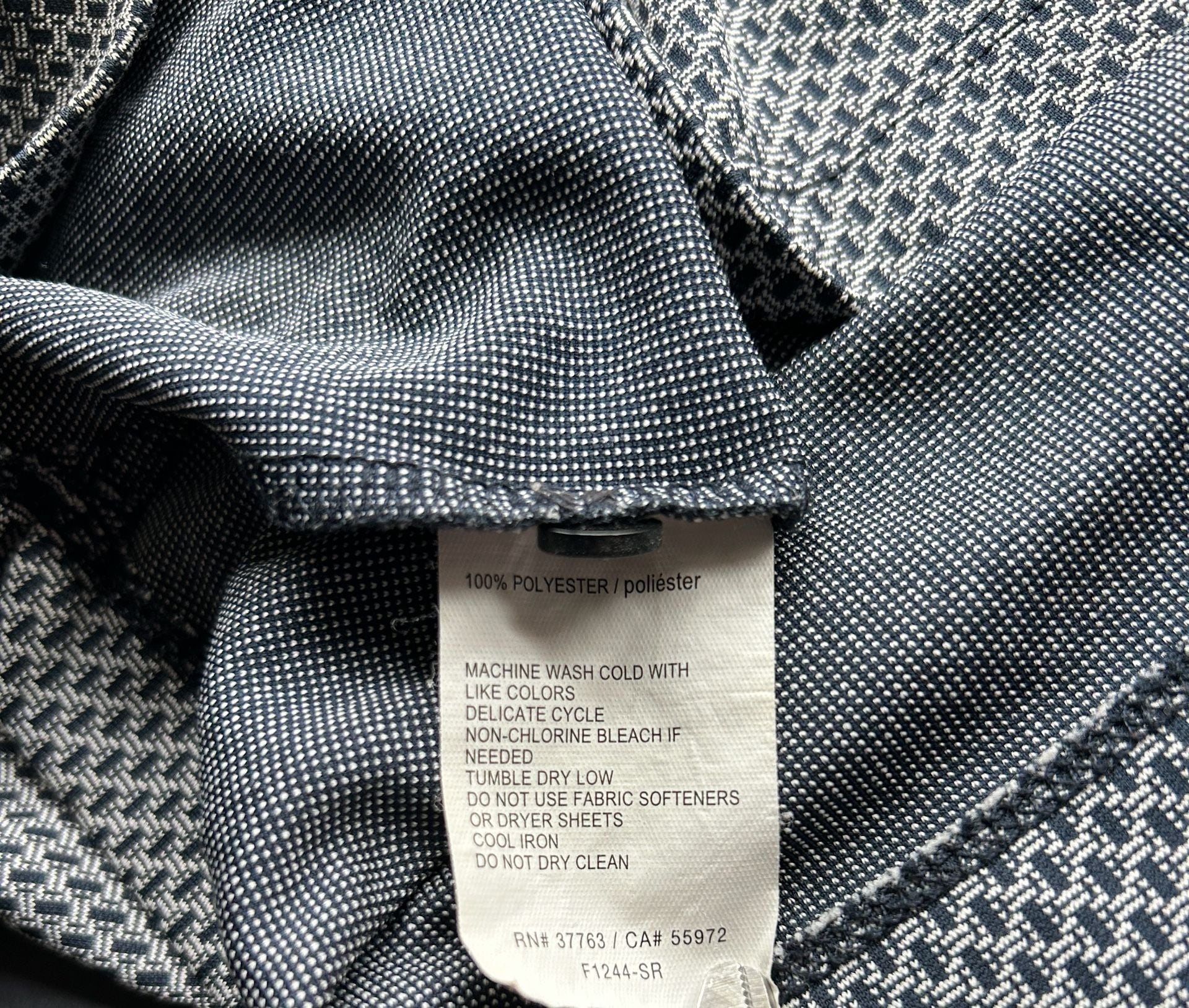 Perry Ellis Polo Shirt Size M Blue Geometric 8
