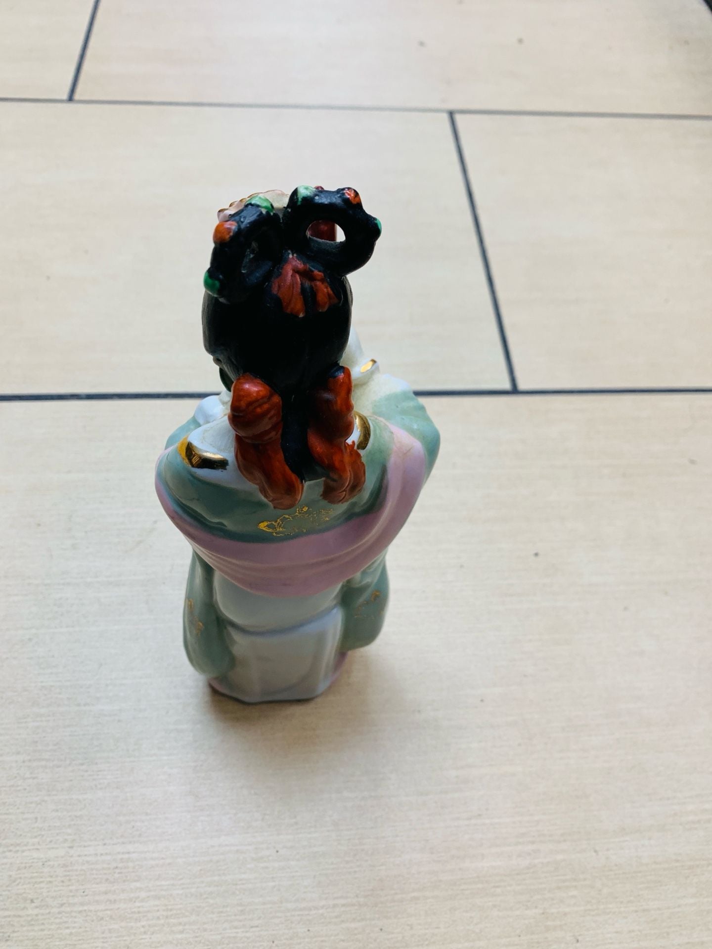 Vintage Porcelain Chinese Court Lady Figurine Hand Painted Kimono 4