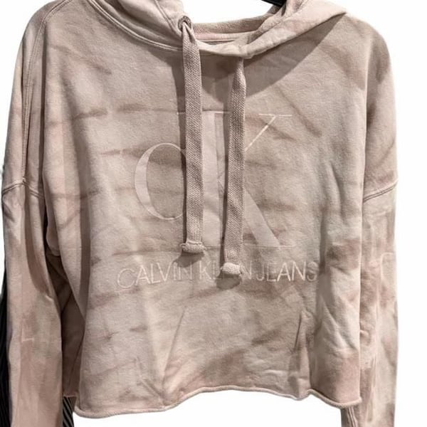 Calvin Klein Jeans Cropped Hoodie Tie Dye