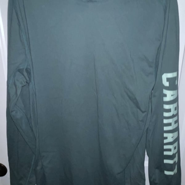 Carhartt Force Relaxed Fit Long Sleeve Hooded Tee Size M Greenstone