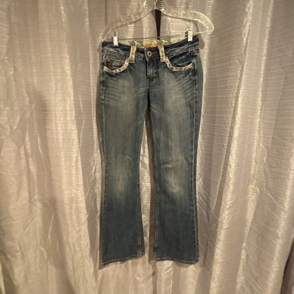Miss Me Signature Bootcut Jeans Embellished Denim Blue
