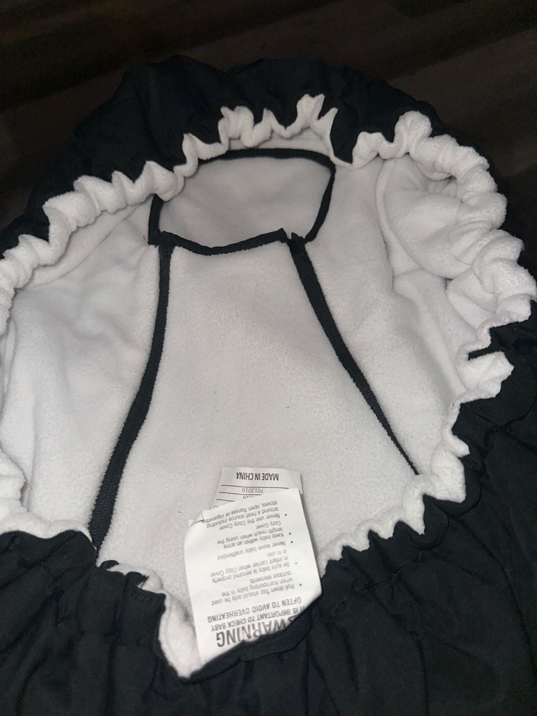 Cozy Cover Infant Car Seat Cover Black Fleece 2