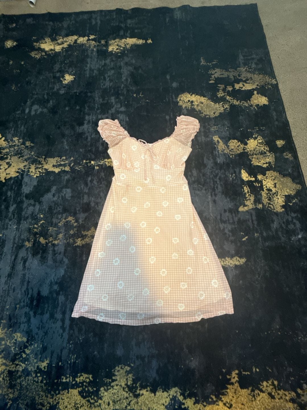 No Boundaries Mini Dress Size S 3-5 Pink Gingham Daisy 2