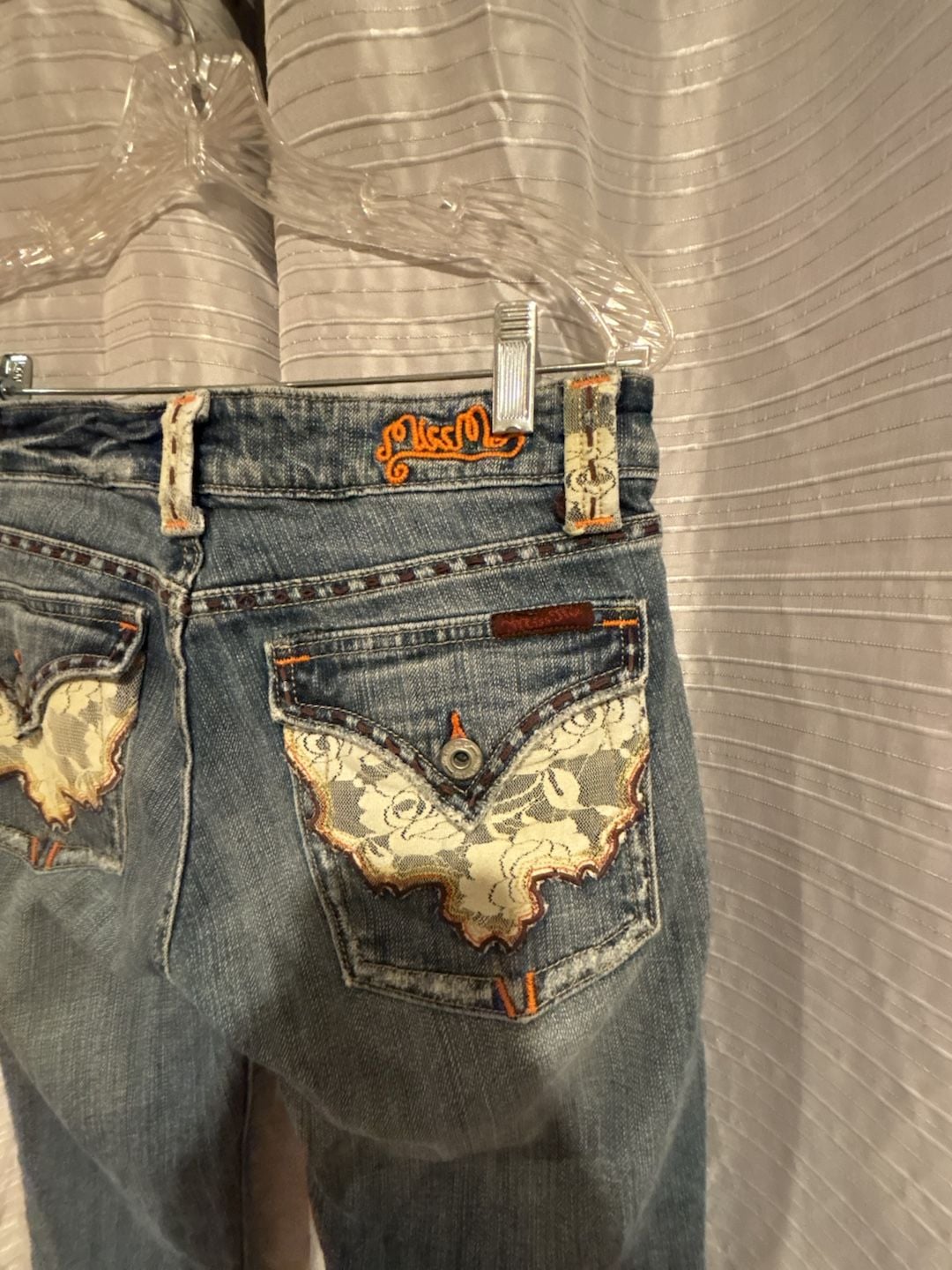 Miss Me Signature Bootcut Jeans Embellished Denim Blue 8