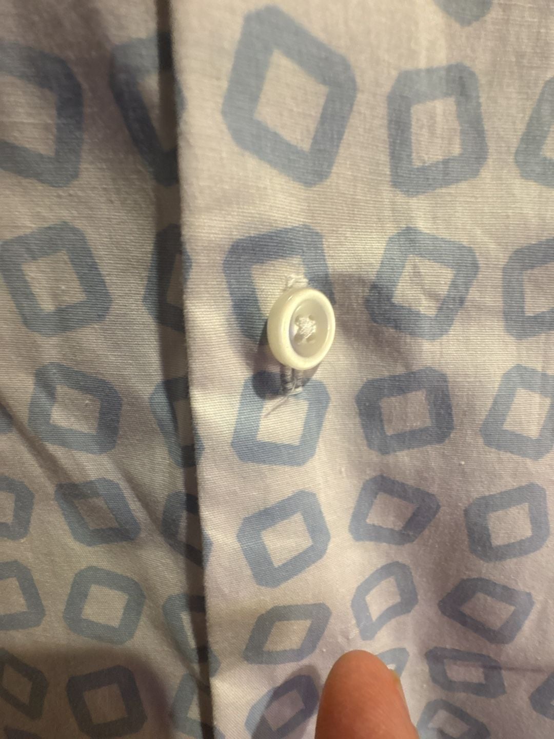 Express Slim Fit Dress Shirt Size Large Square Print 4