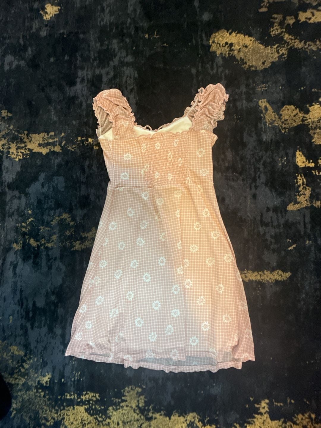 No Boundaries Mini Dress Size S 3-5 Pink Gingham Daisy 5