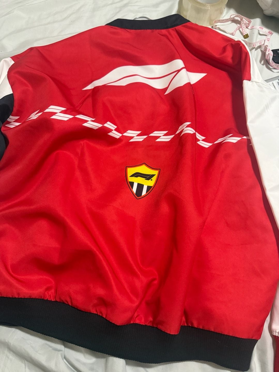 Formula 1 Racing Jacket Size XL White Red Black Varsity Bomber 8