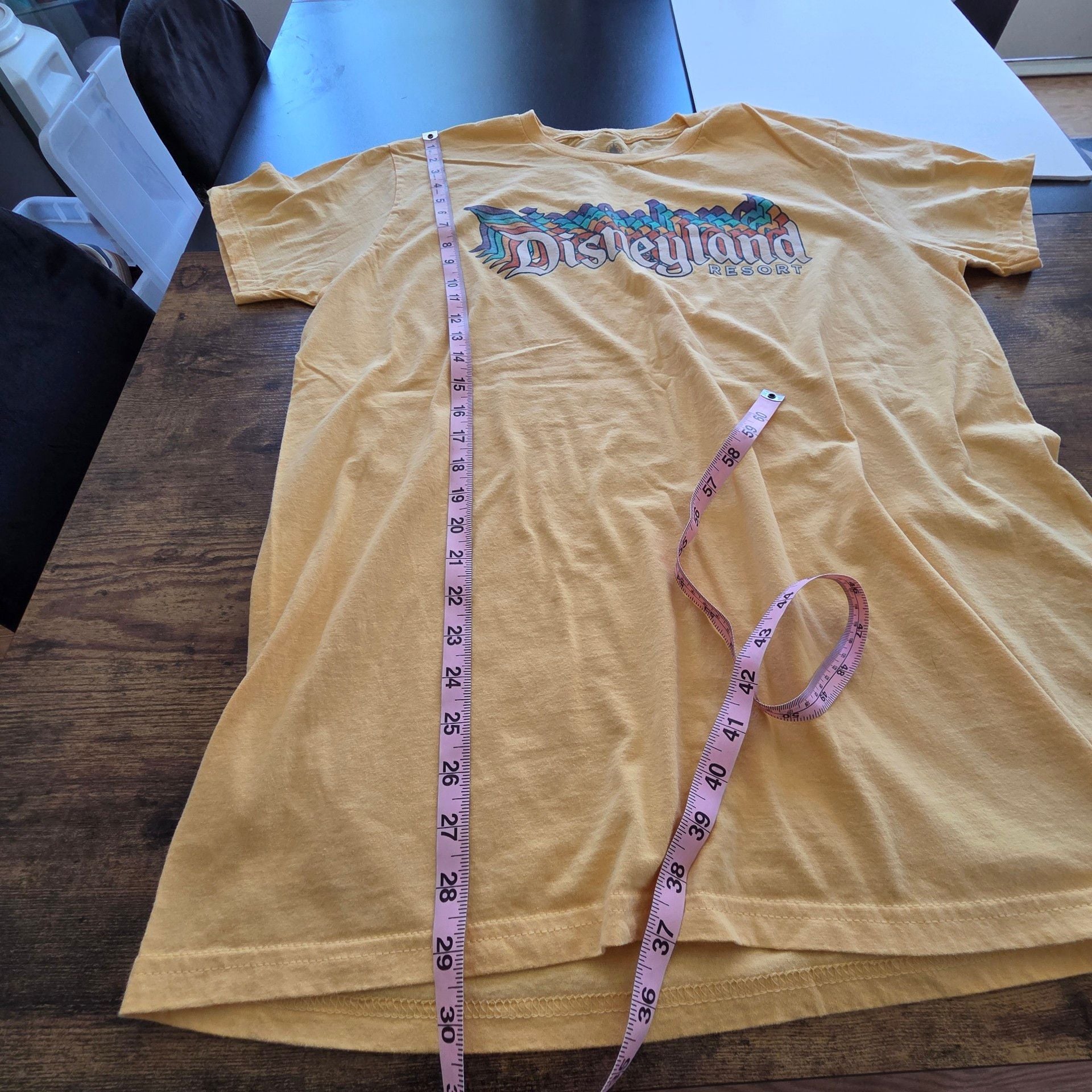Disney Parks Disneyland Resort Rainbow Logo Graphic T-Shirt XL Yellow 5
