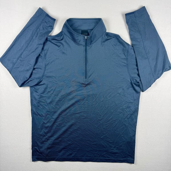 Dunning Golf 1/4-Zip Pullover Size L Blue Textured Houndstooth