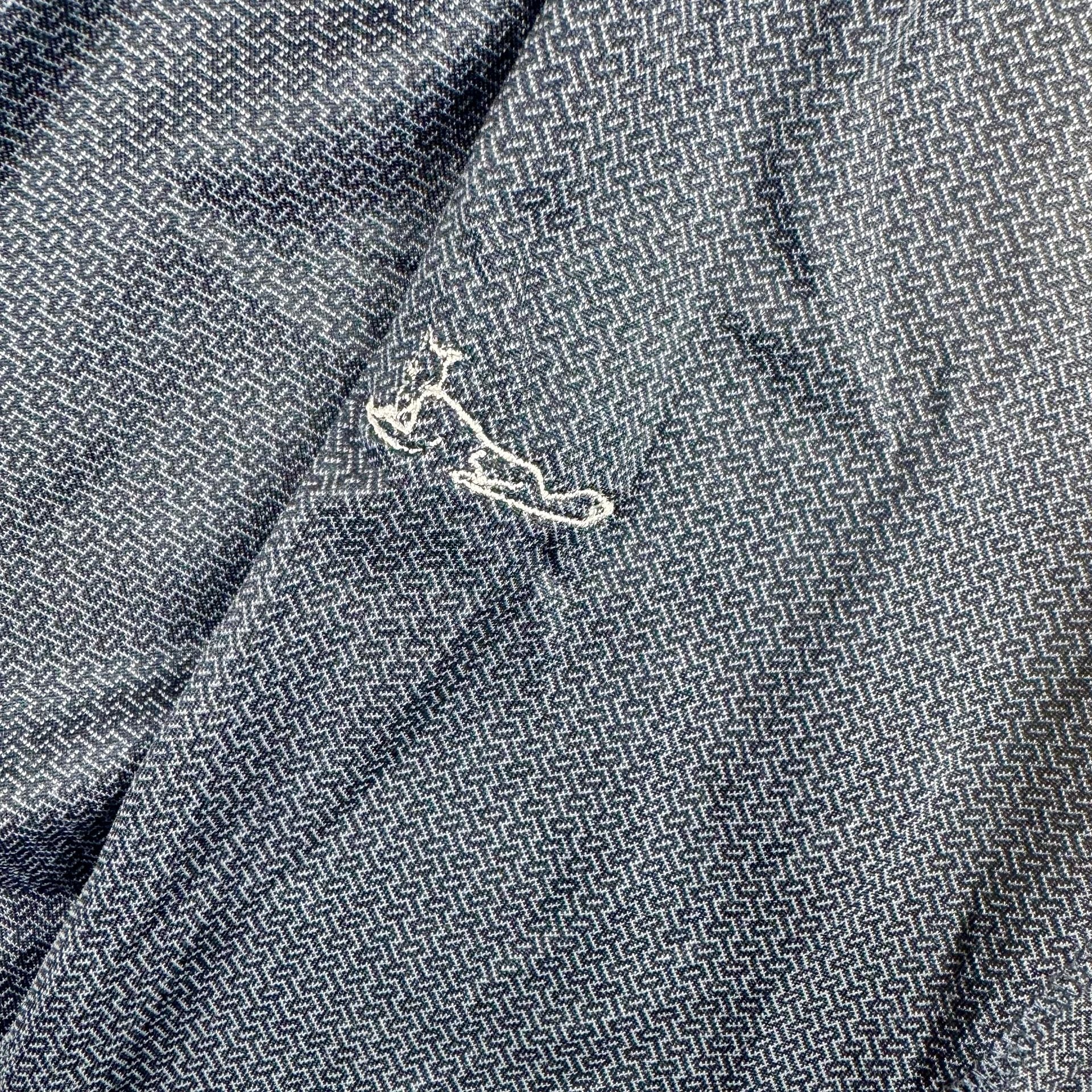 Dunning Golf 1/4-Zip Pullover Size L Blue Textured Houndstooth 8