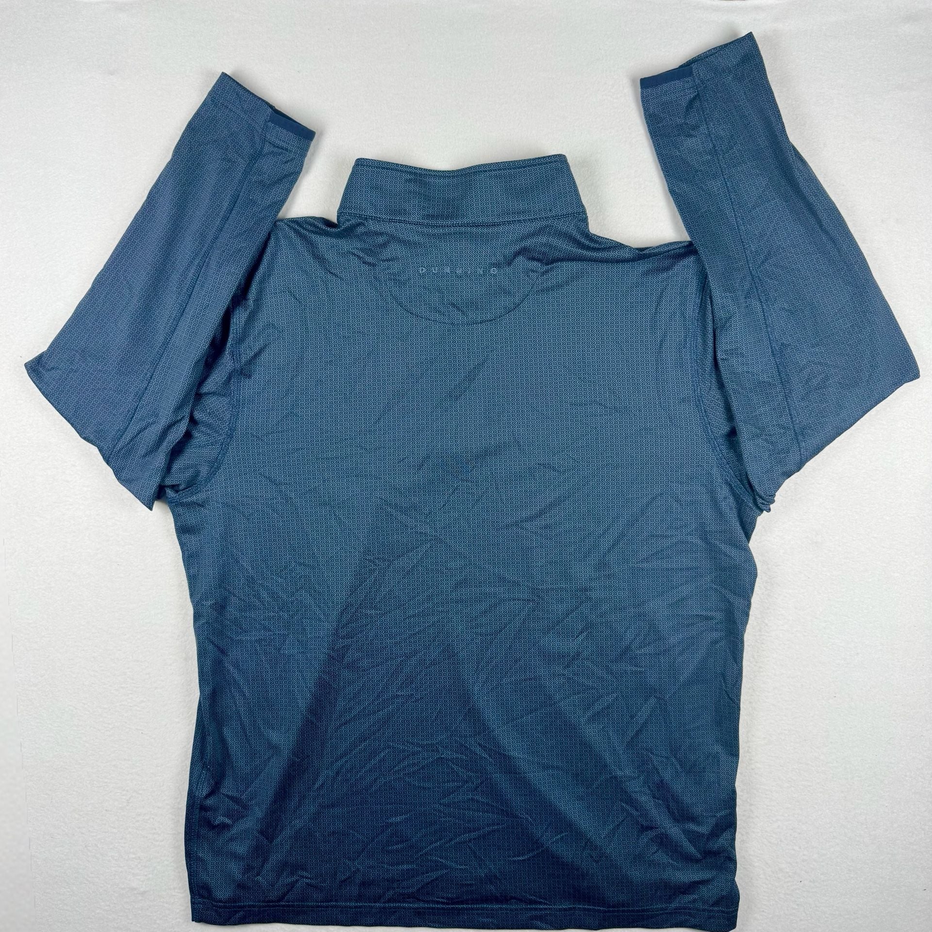Dunning Golf 1/4-Zip Pullover Size L Blue Textured Houndstooth 12