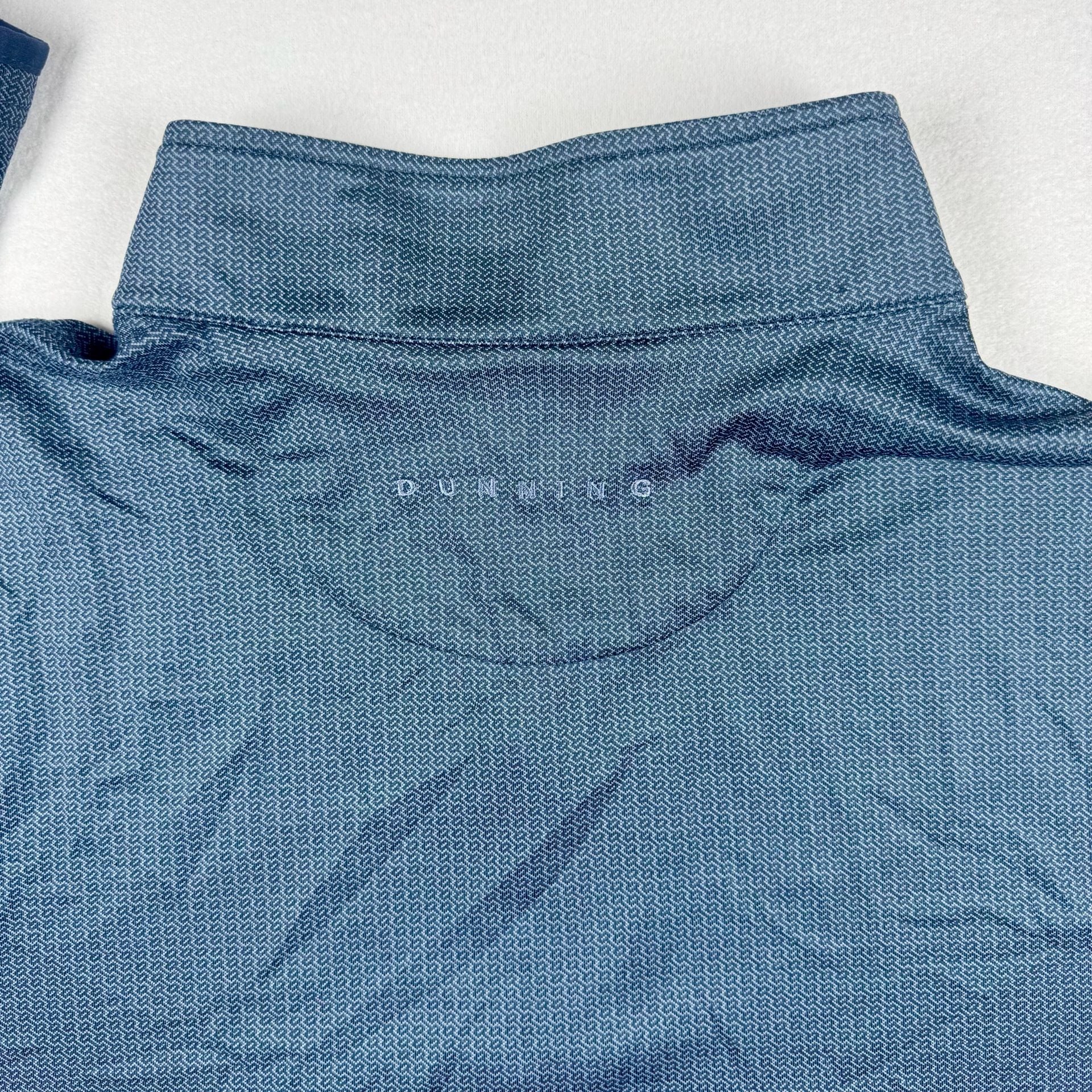 Dunning Golf 1/4-Zip Pullover Size L Blue Textured Houndstooth 13