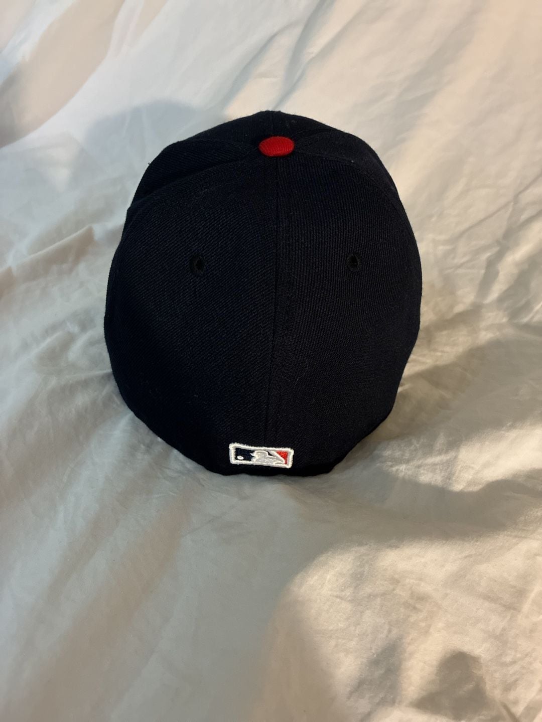 New Era Atlanta Braves 59FIFTY Fitted Hat Size 7 1/4 Navy Red 4