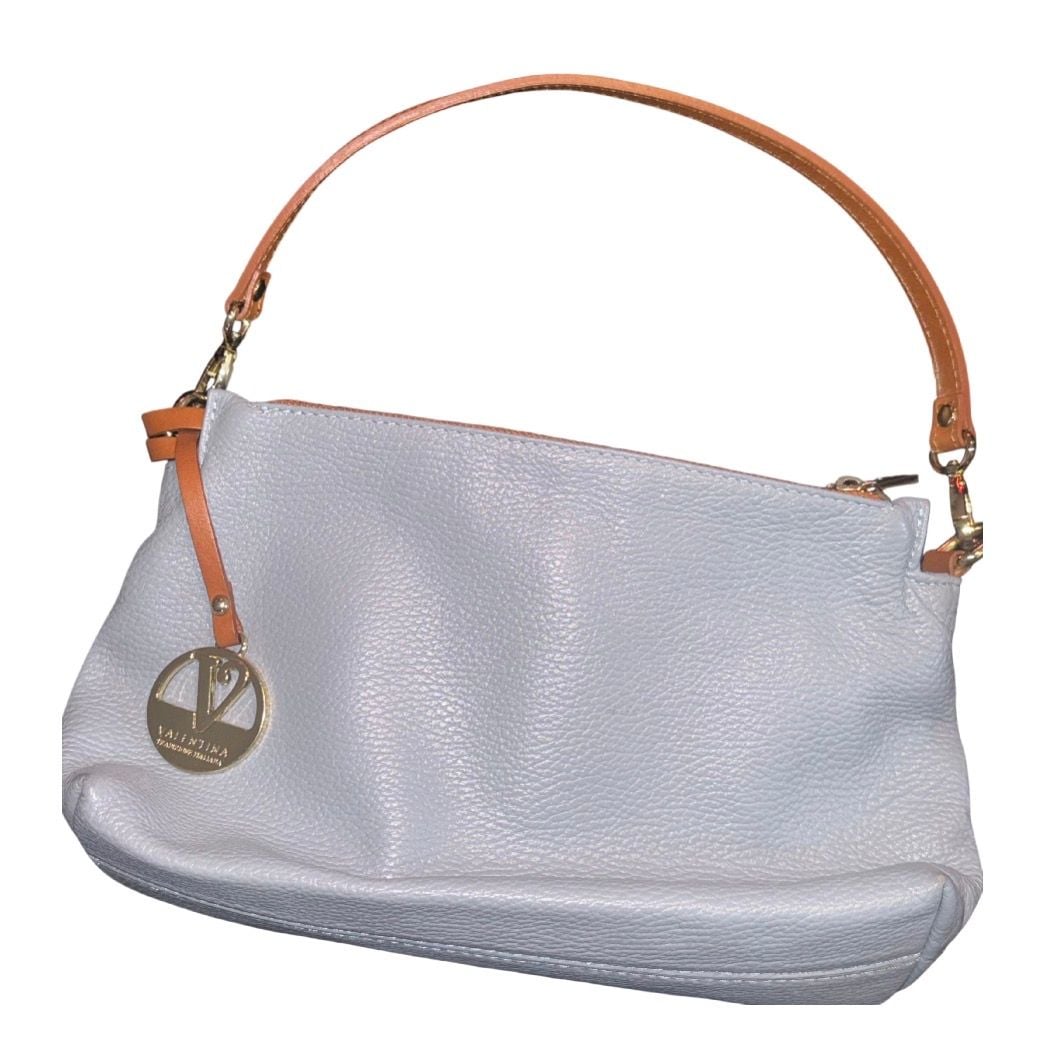 Valentina Pebbled Italian Leather Shoulder Bag 8