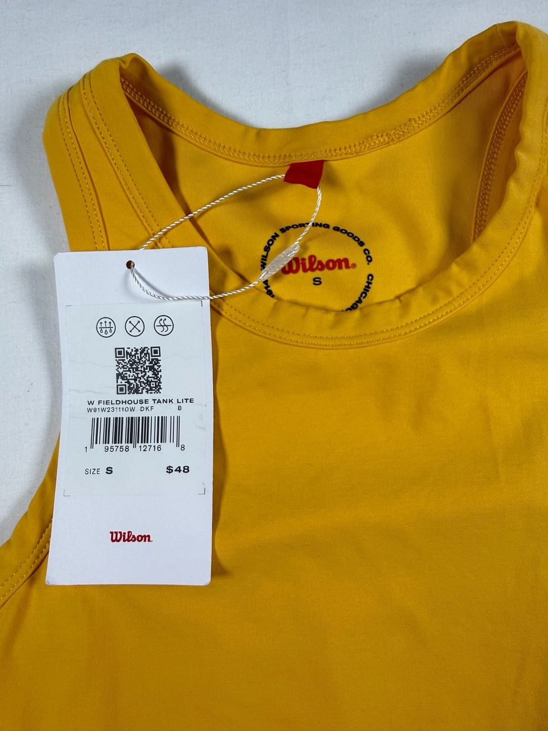Wilson Fieldhouse Tank Lite Size S Mustard Yellow Athletic Top 3