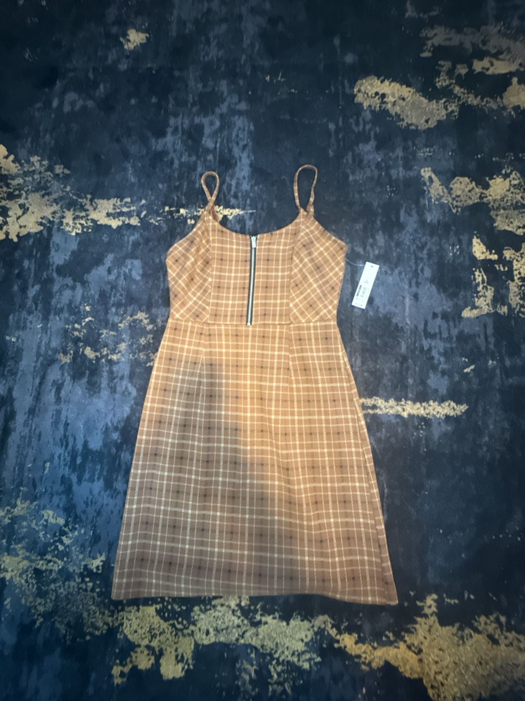 No Boundaries Zip Front Plaid Dress Size S (3-5) 2