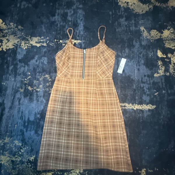No Boundaries Zip Front Plaid Dress Size S (3-5)
