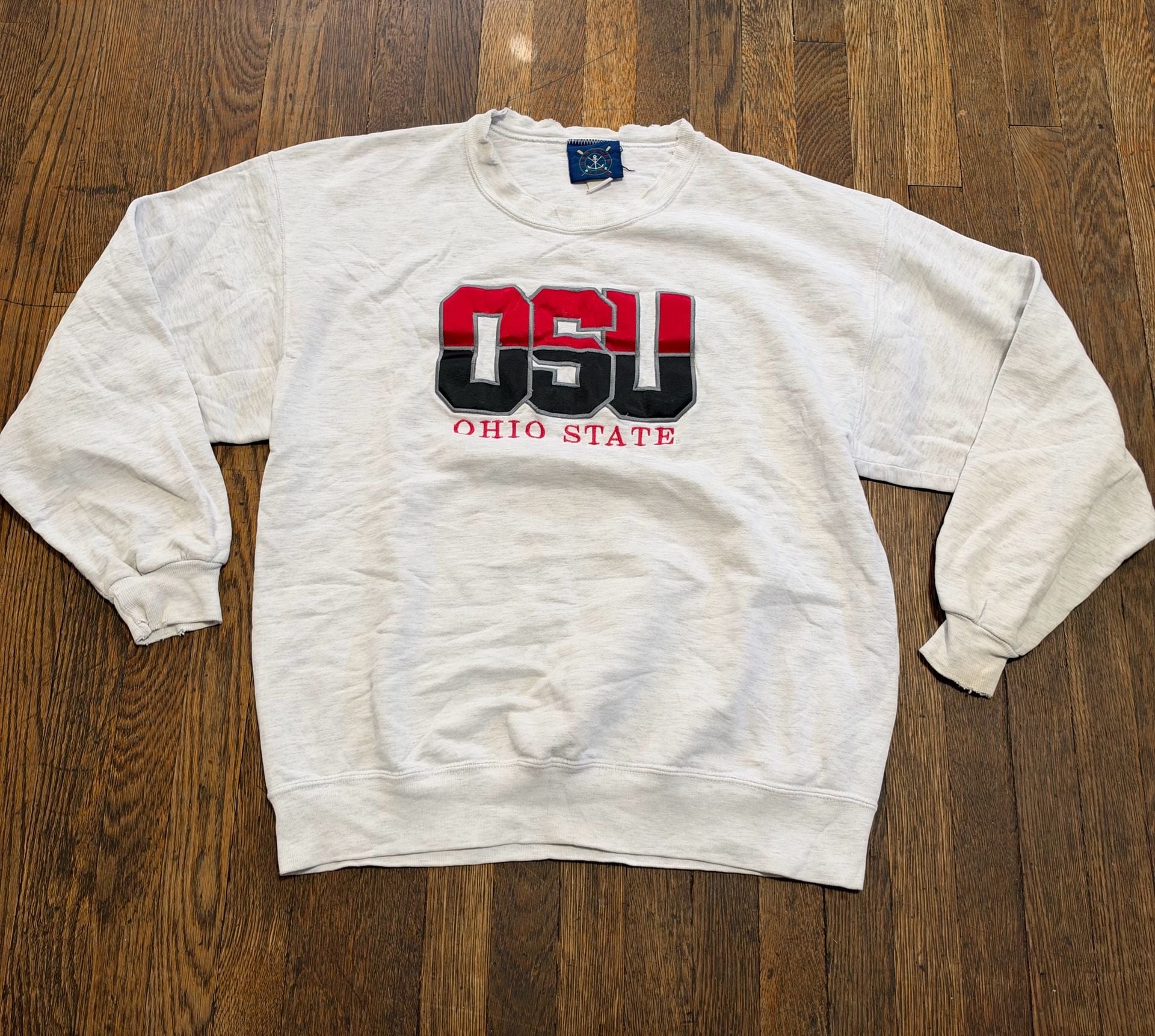 Oarsman Ohio State OSU Buckeyes Vintage Sweatshirt Heather Gray Large 2