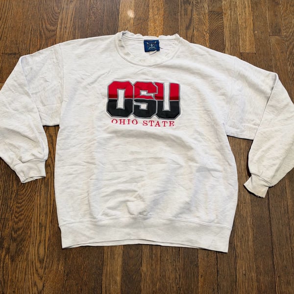 Oarsman Ohio State OSU Buckeyes Vintage Sweatshirt Heather Gray Large