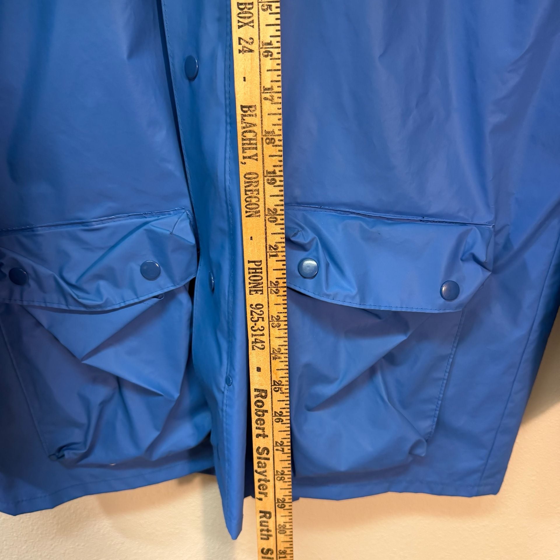 Columbia Rain Jacket Size L Vintage Blue Black Radial Sleeve 7