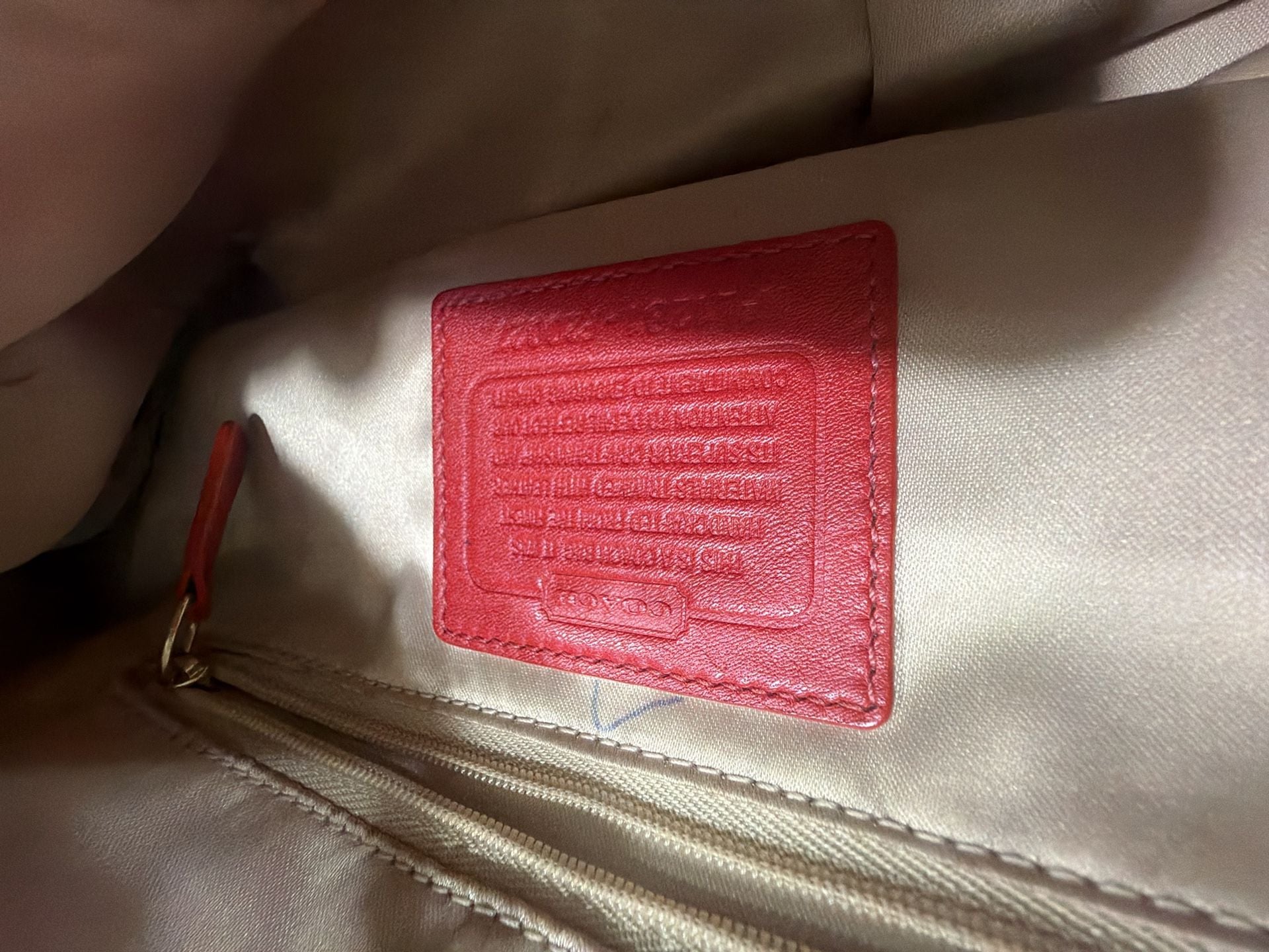 Vintage Coach Signature Poppy Op Art Beige Red Convertible Satchel Bag 8