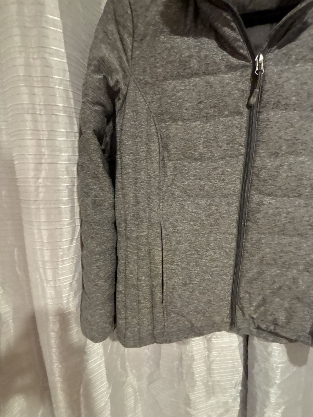 Heatkeep Hooded Quilted Puffer Jacket Size M Gray 3