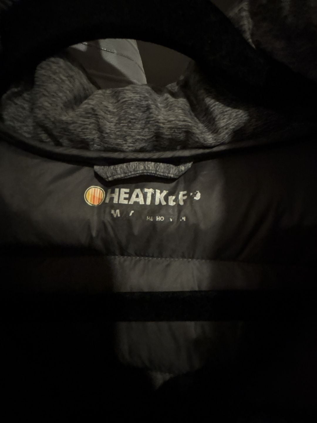 Heatkeep Hooded Quilted Puffer Jacket Size M Gray 5