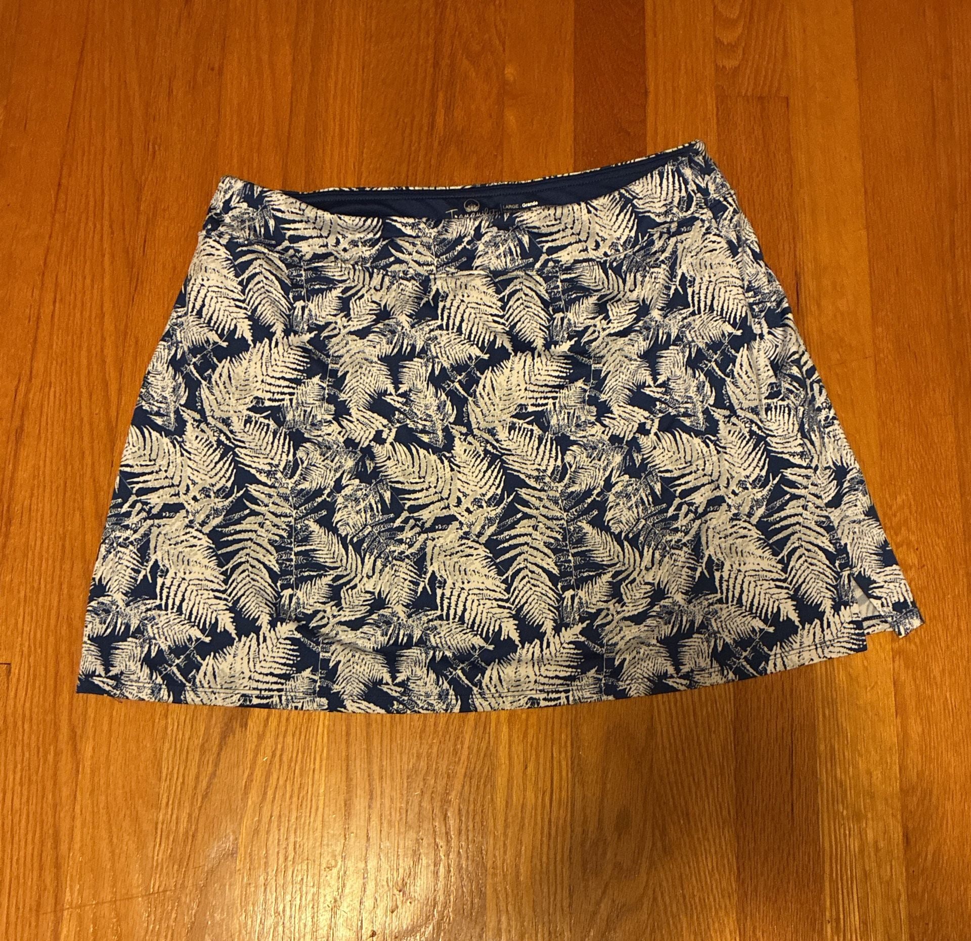 Tranquility Colorado Clothing Skort Size Large Blue Leaf Print 2