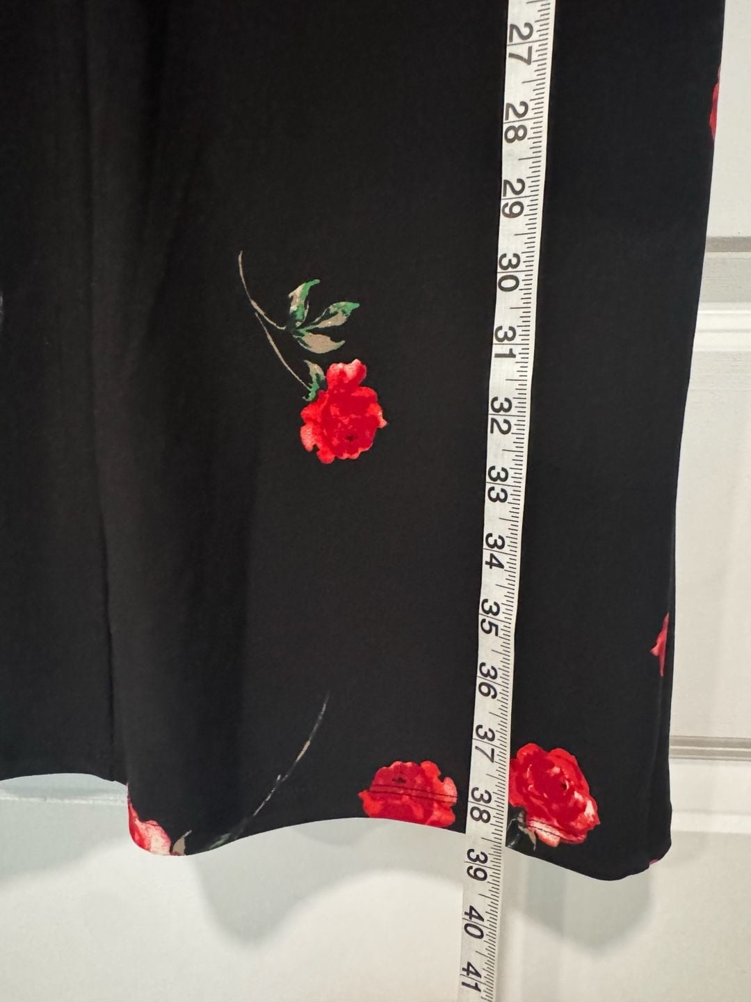 Lauren Ralph Lauren Black Red Rose Floral Wrap Dress Bell Sleeve NWT Size 6 4
