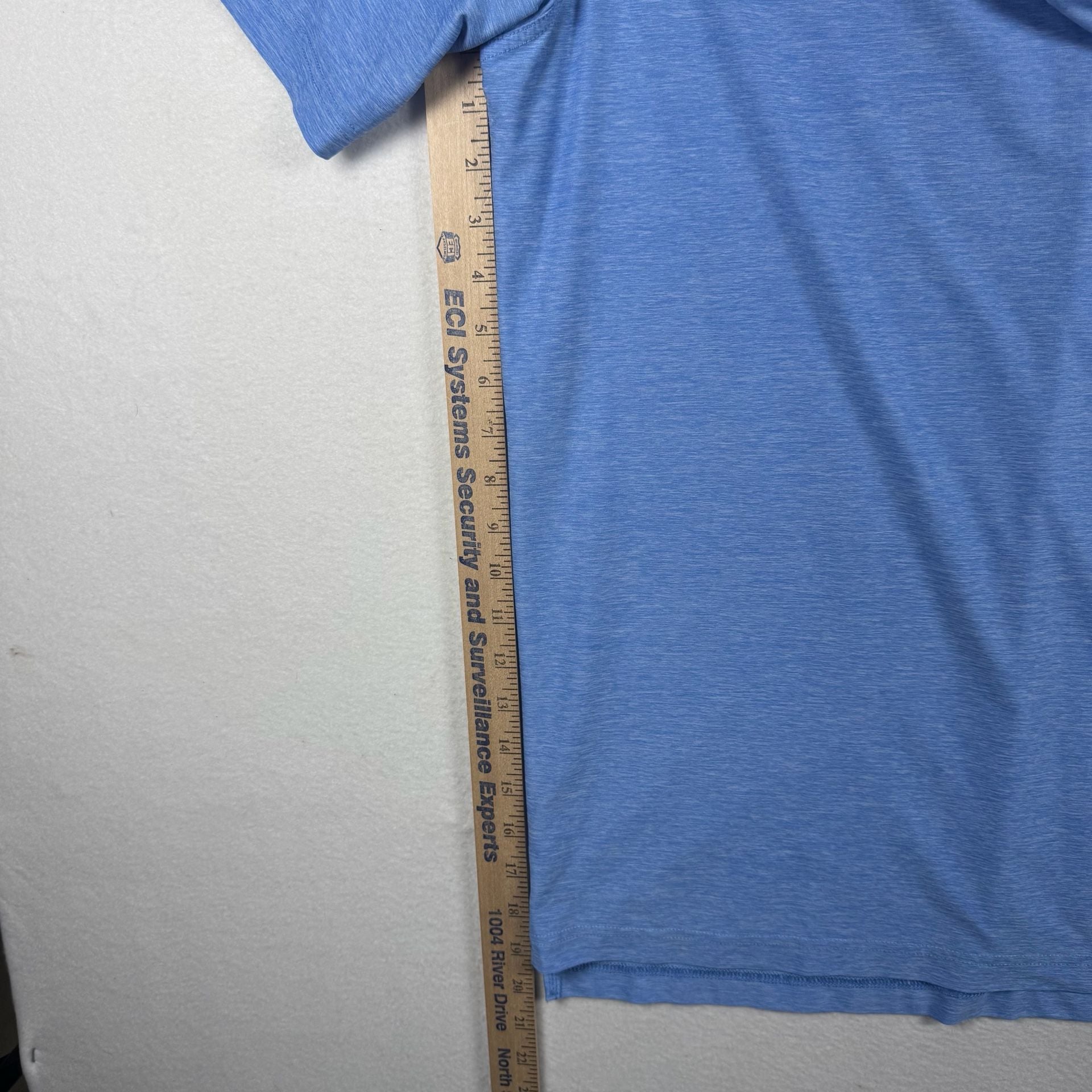 Straight Down Polo Shirt Size XL Blue Heather With Orange Chest Stripe 5