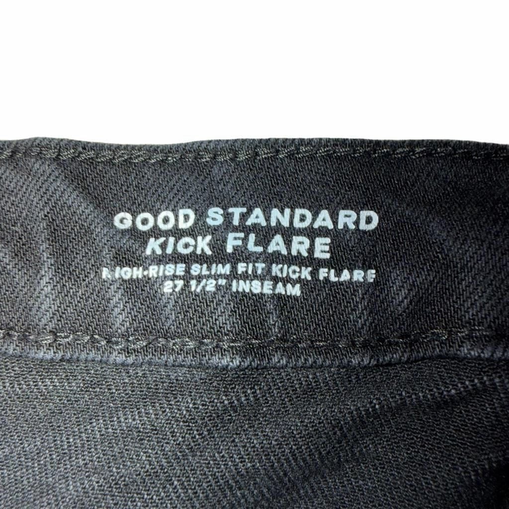 Good American Good Standard Kick Flare Size 0/25 Black Jeans 6