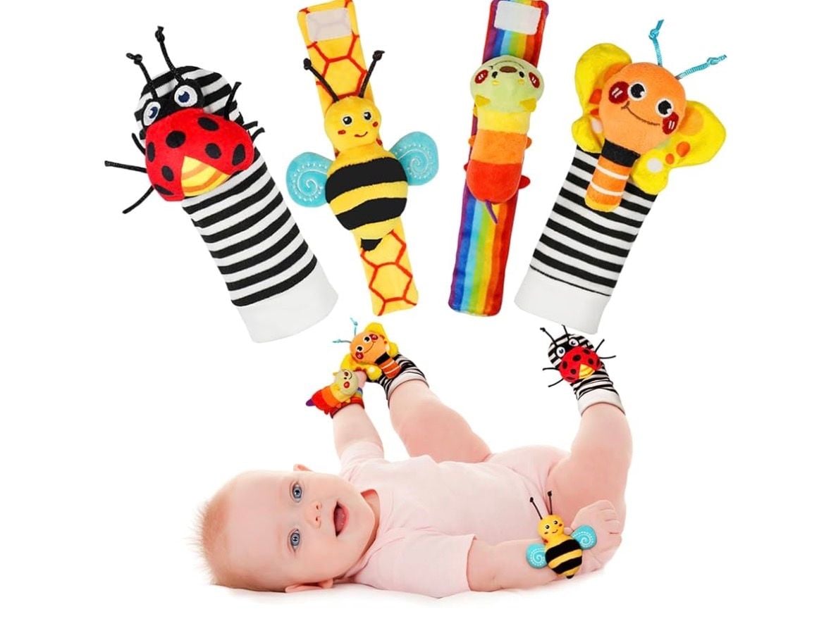 Infinno Baby Wrist Rattle Socks And Foot Finder Set 1