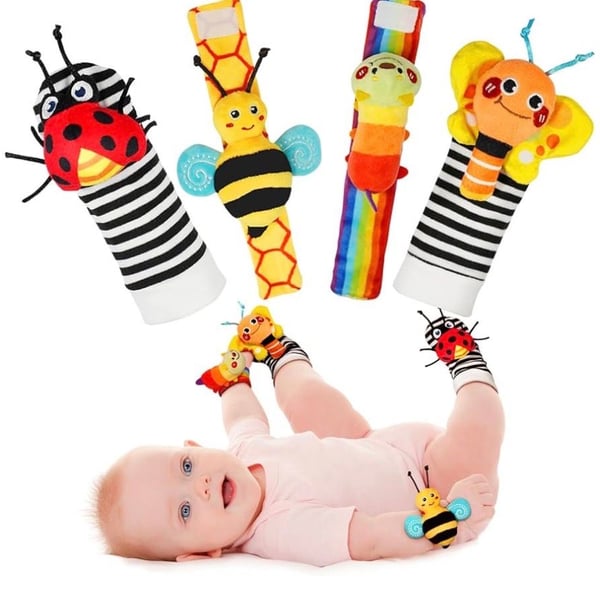 Infinno Baby Wrist Rattle Socks And Foot Finder Set