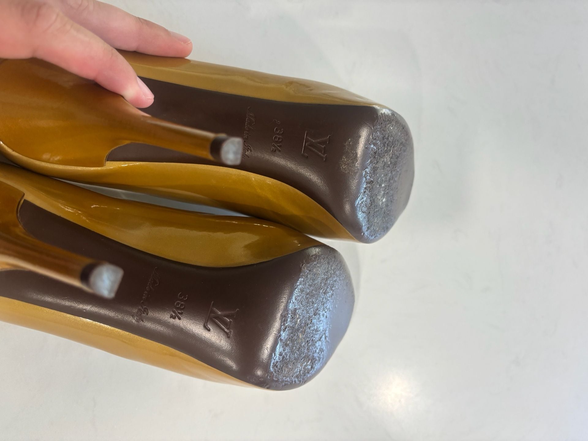 Louis Vuitton Oh Really Peep Toe Pumps Patent Leather Heels 8
