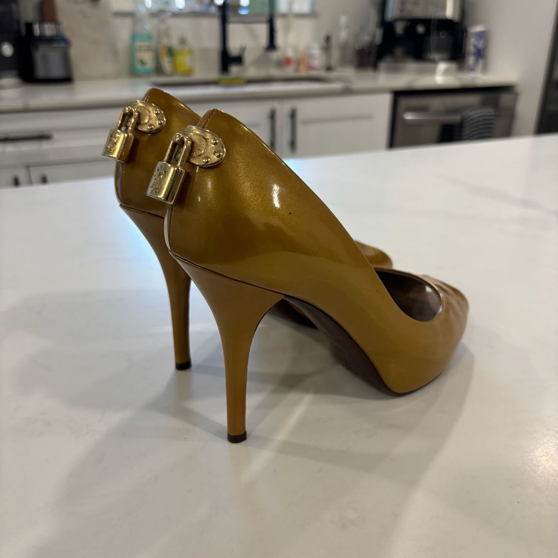Louis Vuitton Oh Really Peep Toe Pumps Patent Leather Heels 9