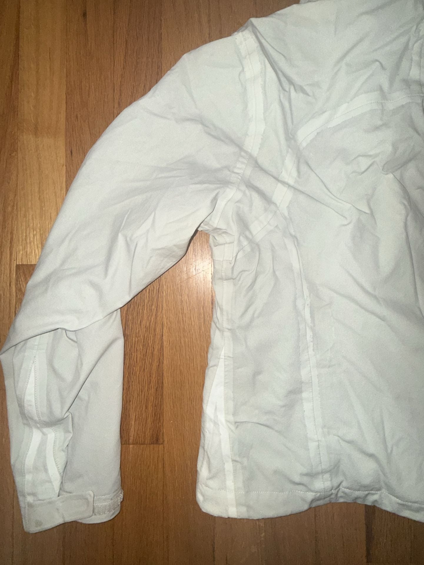 Marmot Jacket Womens Small White Hooded Full Zip Rain Windbreaker Hike 8