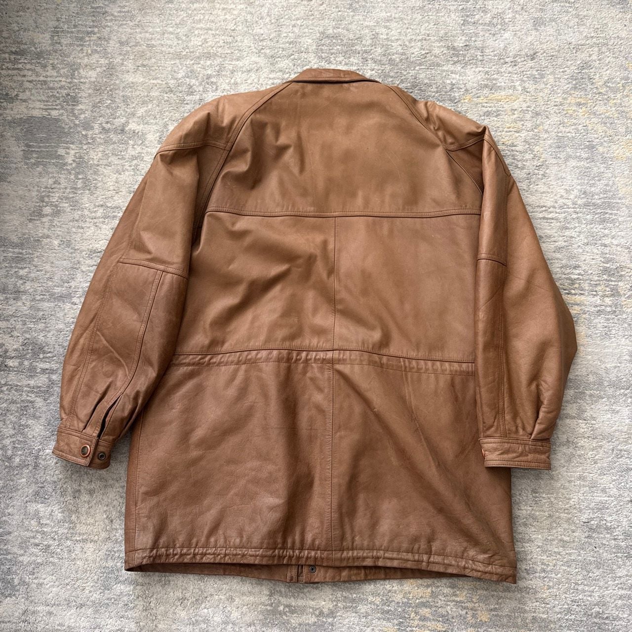 Vintage 90s 4U of California Leather Jacket Size XXL Brown Coat Parka 5