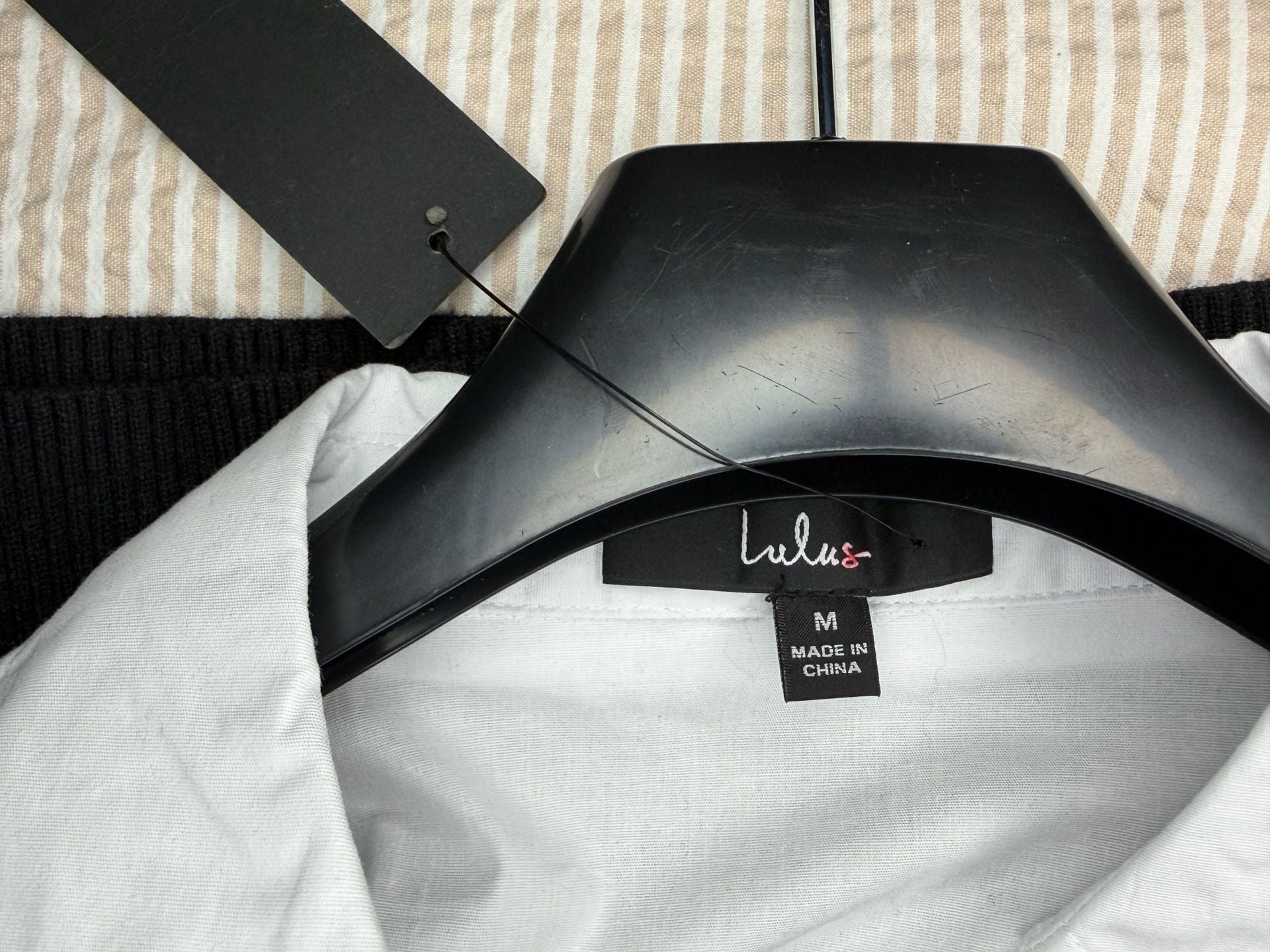 Lulus Twofer Mini Dress Size M Black White Long Sleeve Shirt Corset 4