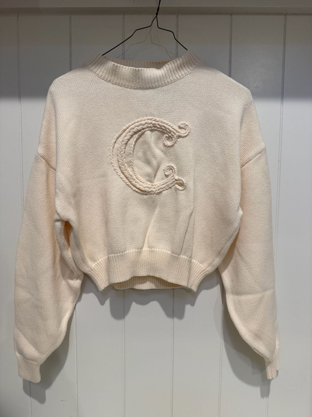 C/Meo Collective Cream Knit Sweater Size S 2