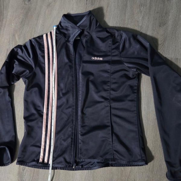 Adidas Track Jacket Size M Grey Pink 3-Stripes Full Zip